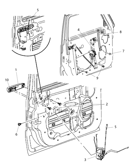 New 2006-2010 Fits Chrysler Commander Knob-Door Lock - Part # 55369162AC