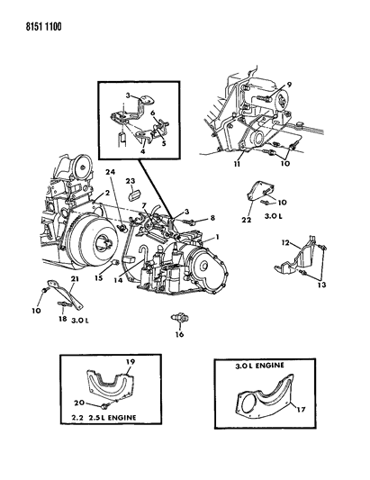 Stud, Strut Front, W/3.0 Liter Eng. (Also Shown On 9B-1000)