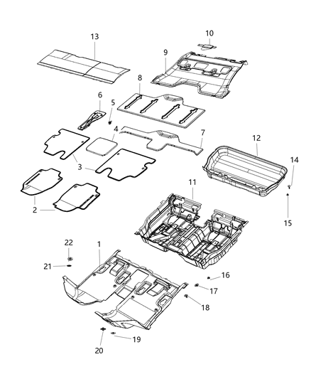 New 2018 Fits Chrysler Pacifica Carpet-Floor - Part # 5RH50PL5AG