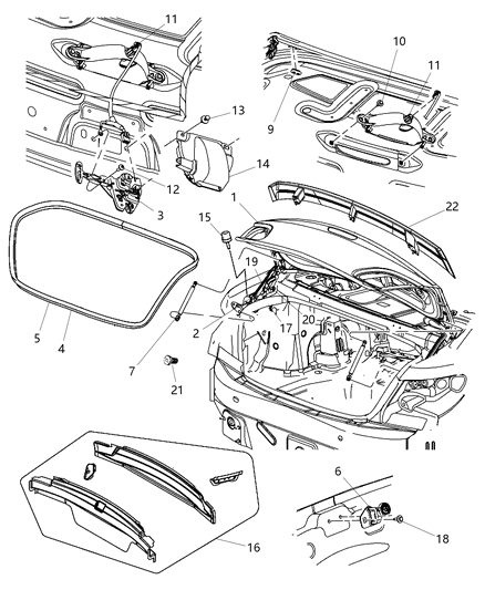 New 2007-2010 Fits Chrysler Sebring Decklid - Part # 5074536AC