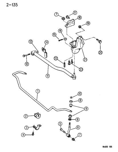 New 1994-1996 Fits Chrysler Grand Cherokee Bar - Part # 52088423