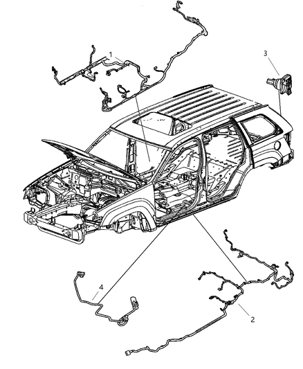 New 2006-2007 Fits Chrysler Grand Cherokee Wiring-Body - Part # 5030461AB