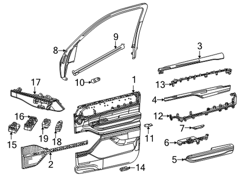 New 2022-2024 Fits Chrysler Wagoneer Molding-Door Window Opening - Part # 6KN73WA6AC