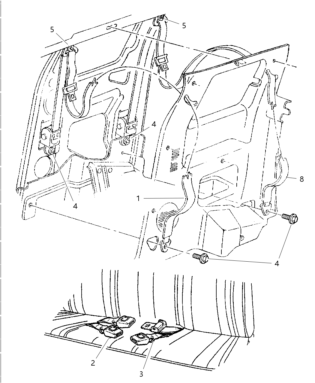 Seat Belt, Buckle And Adjuster