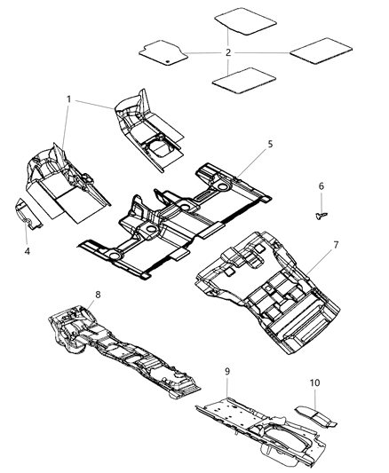 New 2016-2017 Fits Chrysler Grand Cherokee Carpet-Front Floor - Part # 5VK16HL1AA