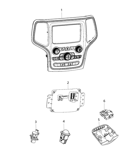 New 2017 Fits Chrysler Grand Cherokee Control-Vehicle Feature Controls - Part # 68253999AG