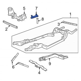 New OEM Right Suspension Subframe Reinforcement Bracket Fits, 2003 Ford Crown Victoria - Part # 3W1Z5A098BA