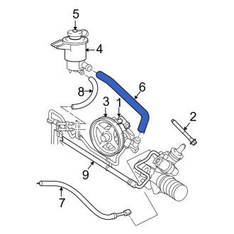 New OEM Power Steering Reservoir Hose Fits, 2009-2011 Ford Crown Victoria - Part # 9W7Z3691C