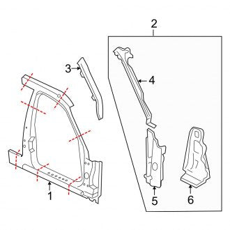 New OEM Left Body A-Pillar Fits, 1998-2011 Ford Crown Victoria - Part # XW7Z54025A01AA