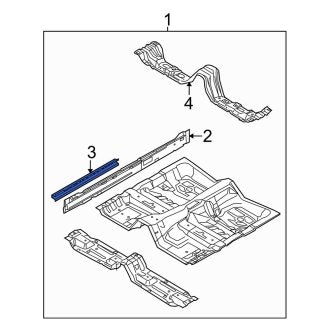 New OEM Left Rocker Panel Reinforcement Fits, 1998-2011 Ford Crown Victoria - Part # F8AZ5420403AA