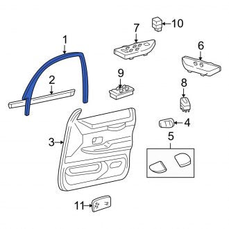 New OEM Front Right Door Window Molding Fits, 2006-2011 Ford Crown Victoria - Part # 1W7Z5420890AAB