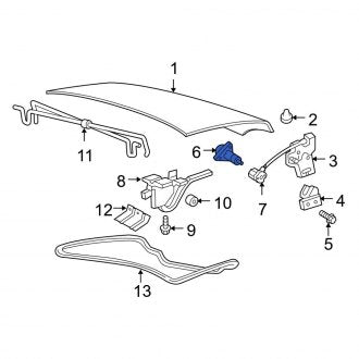 New OEM Rear Deck Lid Lock Fits, 2003-2006 Ford Crown Victoria - Part # F8AZ5443262AA