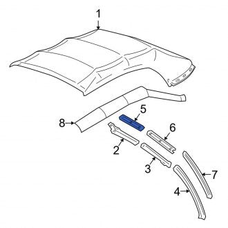 New OEM Left Convertible Top Retainer Fits, 2006-2014 Ford Mustang - Part # 4R3Z7651561AA