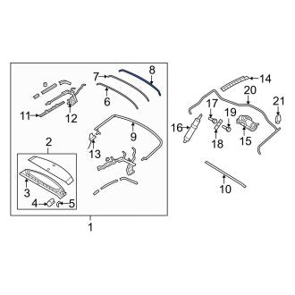 New OEM Center Rear Roof Bow Fits, 2006-2014 Ford Mustang - Part # 8R3Z7651278A