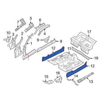 New OEM Right Floor Side Rail Fits, 2005-2009 Ford Mustang - Part # 5R3Z6310116AA