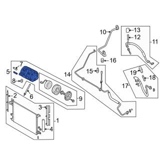 New OEM A/C Compressor Fits, 2007-2010 Ford Mustang - Part # AR3Z19703C