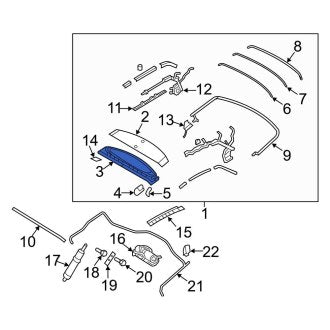 New OEM Center Roof Bow Fits, 2006-2014 Ford Mustang - Part # 8R3Z7651269A