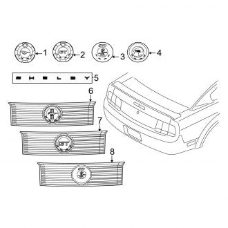 New OEM Rear Deck Lid Emblem Fits, 2011-2012 Ford Mustang - Part # BR3Z6342528B