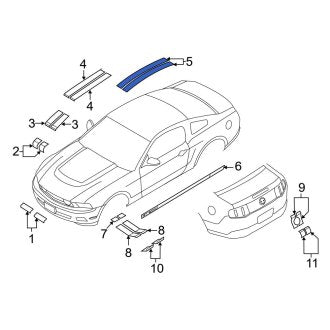 New OEM Trim Stripe Tape Fits, 2011-2012 Ford Mustang - Part # BR3Z6320000AAA