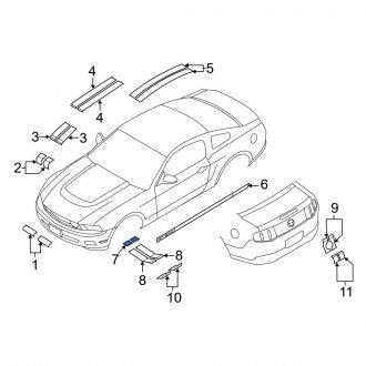 New OEM Front Lower Trim Stripe Tape Fits, 2011-2012 Ford Mustang - Part # BR3Z6320000AL