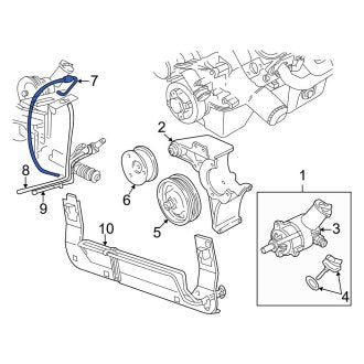 New OEM Power Steering Pressure Hose Fits, 2003-2004 Ford Mustang - Part # 3R3Z3A719BA