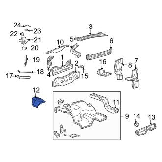New OEM Rear Left Floor Extension Fits, 1999-2004 Ford Mustang - Part # 3R3Z6311251AA