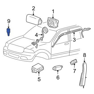 New OEM Front Air Bag Impact Sensor Fits, 2005-2007 Ford Five Hundred - Part # 5F9Z14B345AA