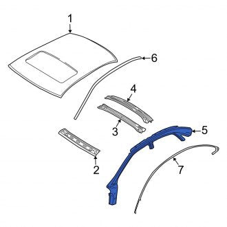 New OEM Left Roof Side Rail Fits, 2005-2007 Ford Five Hundred - Part # 5G1Z5451187AA
