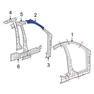 New OEM Left Inner Body A-Pillar Reinforcement Fits, 2005-2007 Ford Five Hundred - Part # 8G1Z5402509A