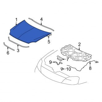 New OEM Front Hood Panel Fits, 2005-2007 Ford Freestyle - Part # 5F9Z16612AA