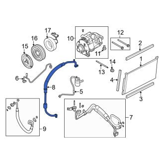 New OEM A/C Refrigerant Suction Hose Fits, 2009 Ford Flex - Part # 9G1Z19867A