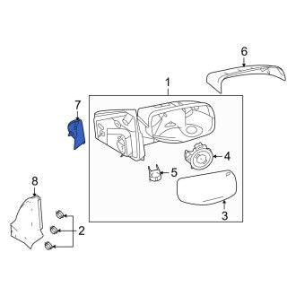 New OEM Front Left Door Mirror Cover Fits, 2008-2009 Ford Taurus - Part # 8F9Z17D743A