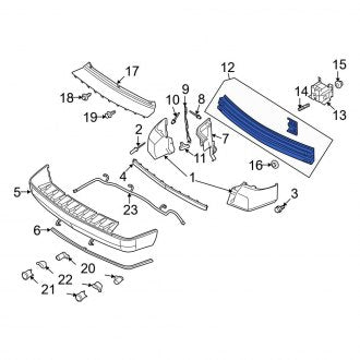 New OEM Rear Bumper Impact Bar Fits, 2005-2007 Ford Freestyle - Part # 5F9Z17906AA