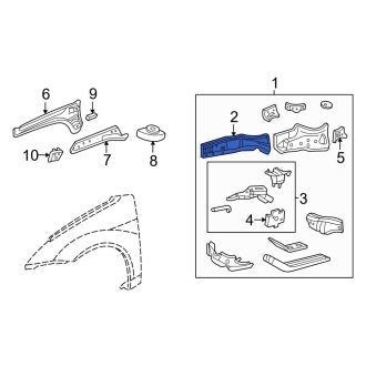 New OEM Front Right Inner Frame Side Member Fits, 2000-2007 Ford Focus - Part # YS4Z16054RA