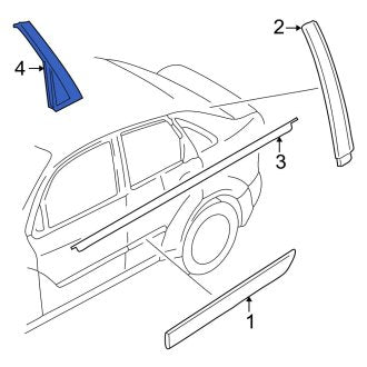 New OEM Rear Left Door Window Molding Fits, 2000-2007 Ford Focus - Part # YS4Z54255A63AA