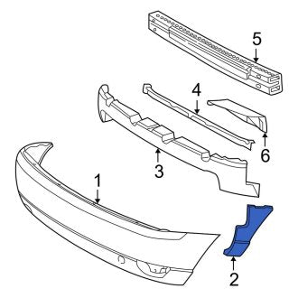 New OEM Rear Left Bumper Cover Support Rail Fits, 2000-2007 Ford Focus - Part # 6S4Z17D995BA
