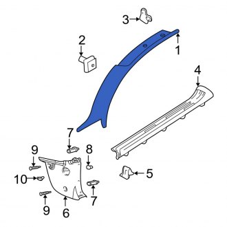 New OEM Left Body A-Pillar Trim Panel Fits, 2005-2007 Ford Focus - Part # 5S4Z6103599AAA