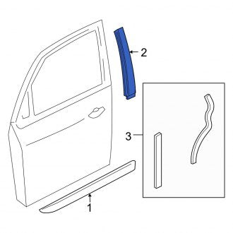 New OEM Front Right Door Reveal Molding Fits, 2000-2007 Ford Focus - Part # 1S4Z5420554DA