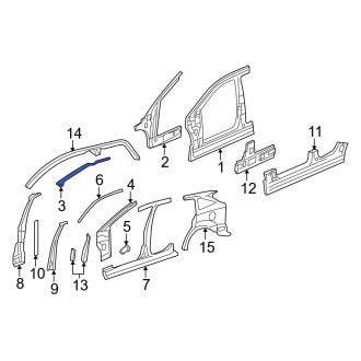 New OEM Right Upper Body A-Pillar Reinforcement Fits, 2000-2007 Ford Focus - Part # YS4Z5402508BA