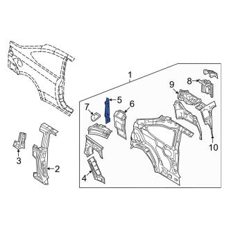New OEM Rear Left Rear Body Panel Extension Fits, 2008-2011 Ford Focus - Part # 8S4Z5441055A