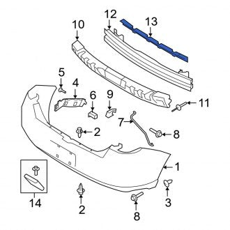 New OEM Bumper Cover Reinforcement Fits, 2008 Ford Focus - Part # 8S4Z6A036A