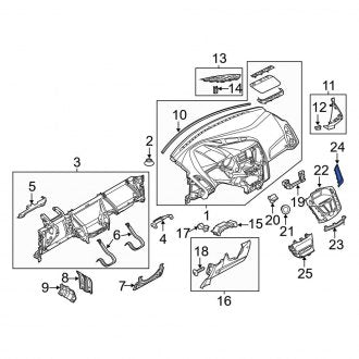 New OEM Right Instrument Panel Molding Fits, 2012-2014 Ford Focus - Part # CV6Z5804388DA