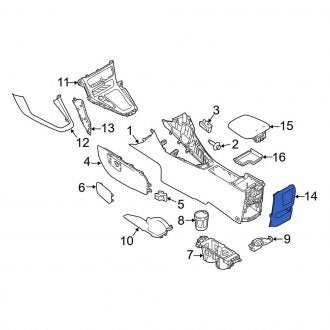 New OEM Rear Console Panel Fits, 2015-2018 Ford Focus - Part # F1EZ58043B63AC