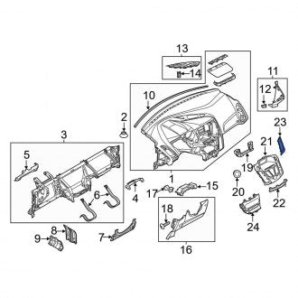New OEM Right Upper Instrument Panel Molding Fits, 2012-2014 Ford Focus - Part # CV6Z5804388EA