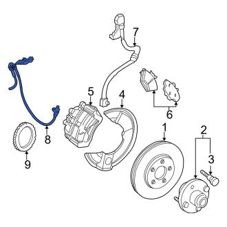 New OEM Front Left ABS Wheel Speed Sensor Fits, 2004-2007 Ford Taurus - Part # 4F1Z2C204AA