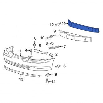 New OEM Front Bumper Impact Bar Fits, 2000-2007 Ford Taurus - Part # 1F1Z17757AA