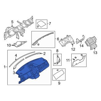 New OEM Dashboard Panel Fits, 2010-2012 Ford Taurus - Part # AG1Z5404320AB