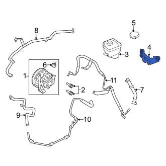 New OEM Power Steering Pump Reservoir Bracket Fits, 2010-2012 Ford Fusion - Part # 7H6Z3490D