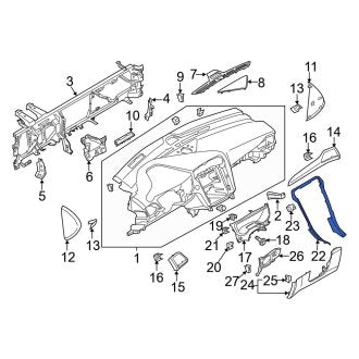 New OEM Instrument Cluster Bezel Fits, 2019-2020 Ford Expedition - Part # FS7Z54044D70AB