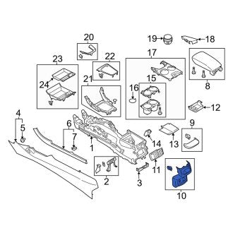 New OEM Rear Console Panel Fits, 2013-2016 Ford Fusion - Part # DS7Z54045E24MB
